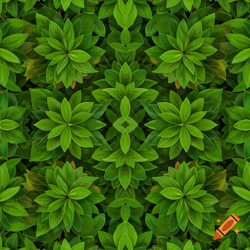 A close-up repeating pattern of vibrant green leaves.