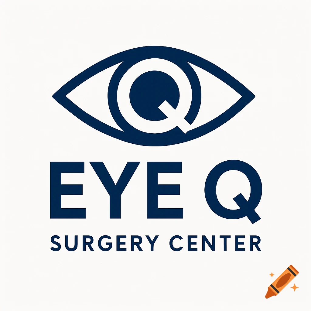 Logo with an eye symbol above the words EYE Q SURGERY CENTER.