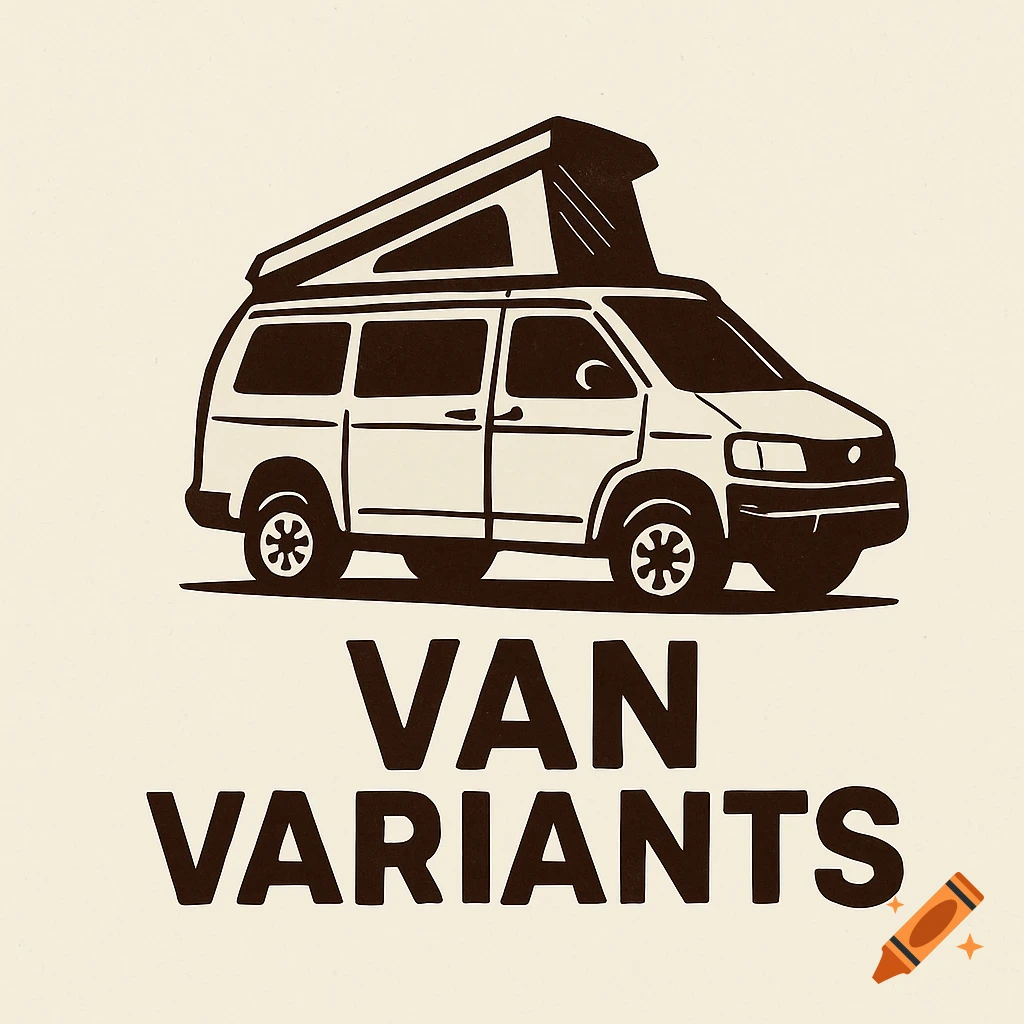 Graphic logo of a campervan with text 'VAN VARIANTS'