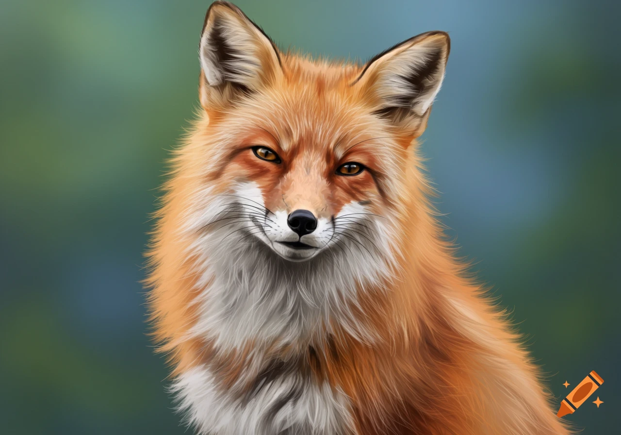 A red fox with a smug expression