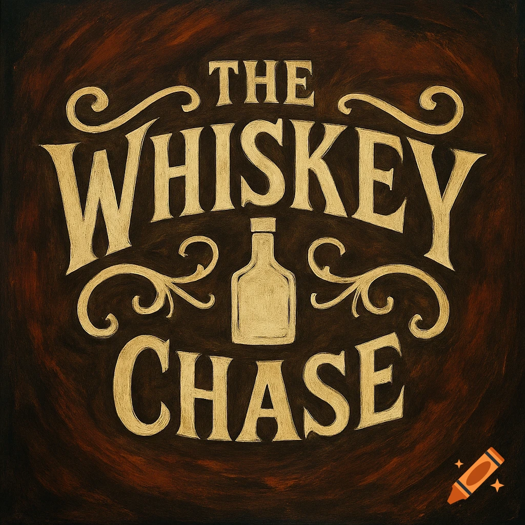 A vintage style logo with text "THE WHISKEY CHASE" and a bottle graphic.