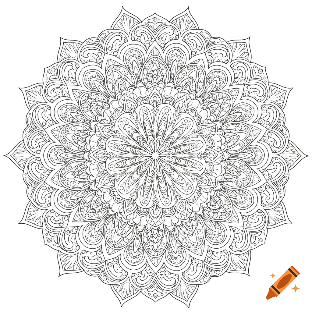 Black and white intricate mandala pattern