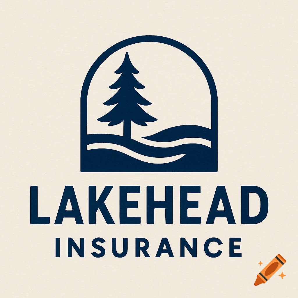 Lakehead Insurance logo with a tree and lake inside an arch.