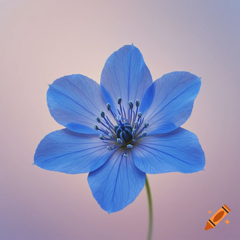 A close-up of a blue flower against a soft background