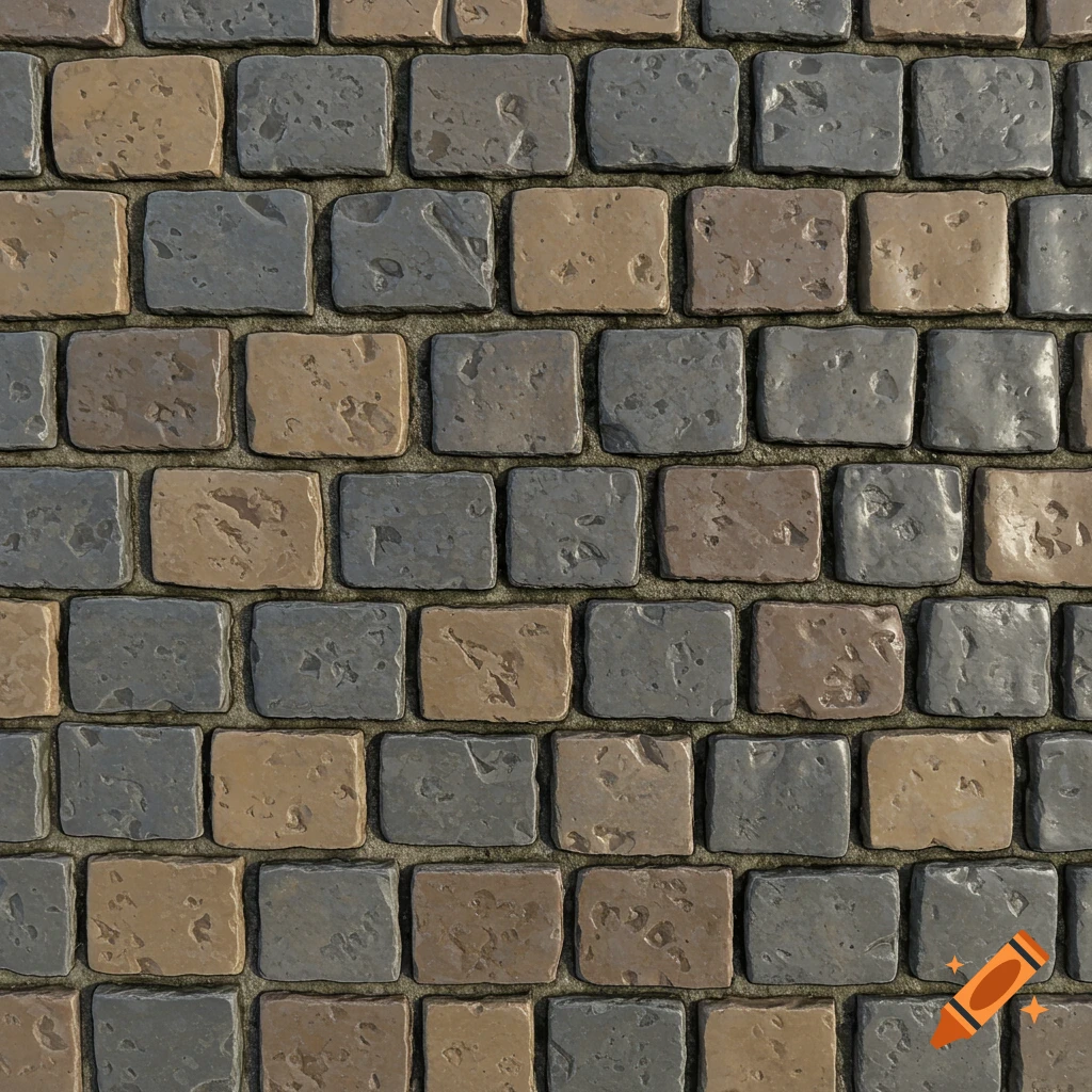 Close-up view of a cobblestone texture.