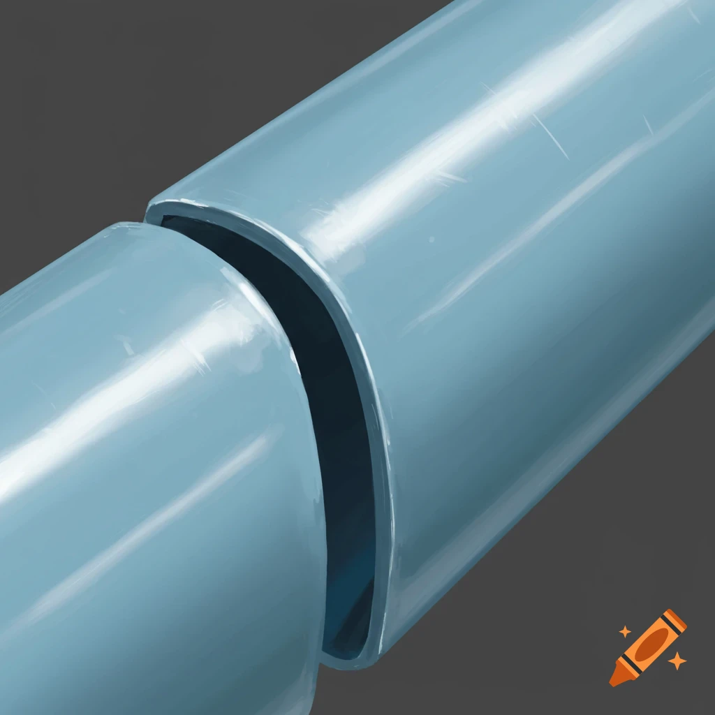 A close-up digital painting of a light blue PVC pipe cover with a slit.