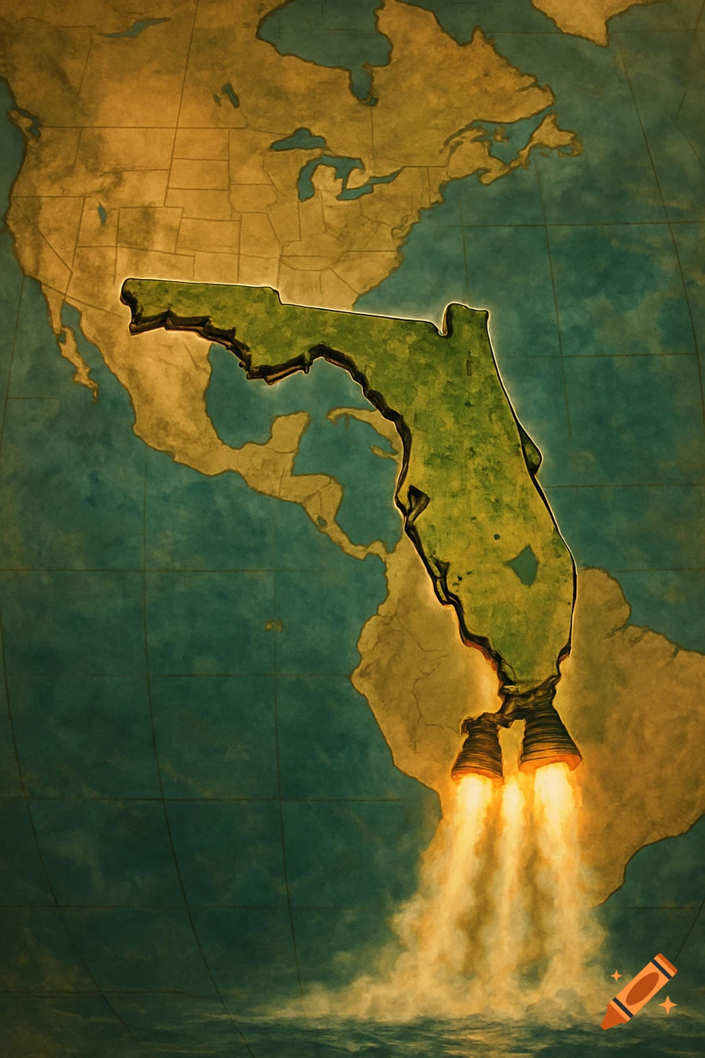 stylized-map-showing-florida-detached-from-the-us-mainland-flying-over