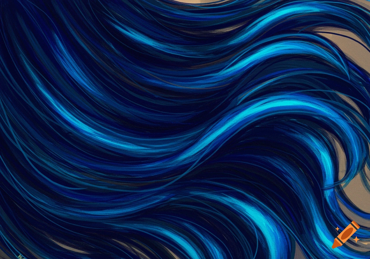 Abstract wavy dark blue and bright blue lines.