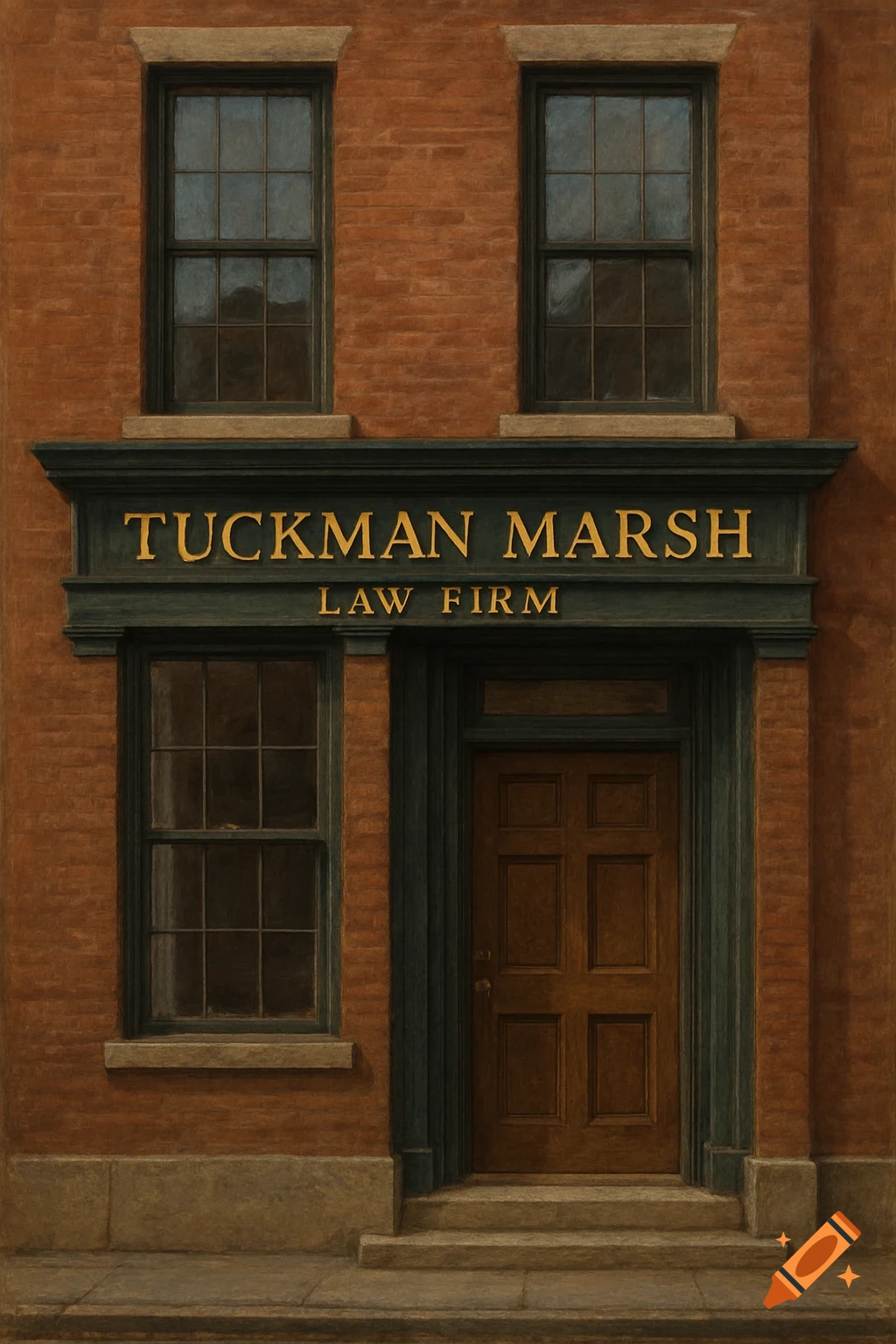 Facade of a brick law firm building with a sign reading TUCKMAN MARSH LAW FIRM.