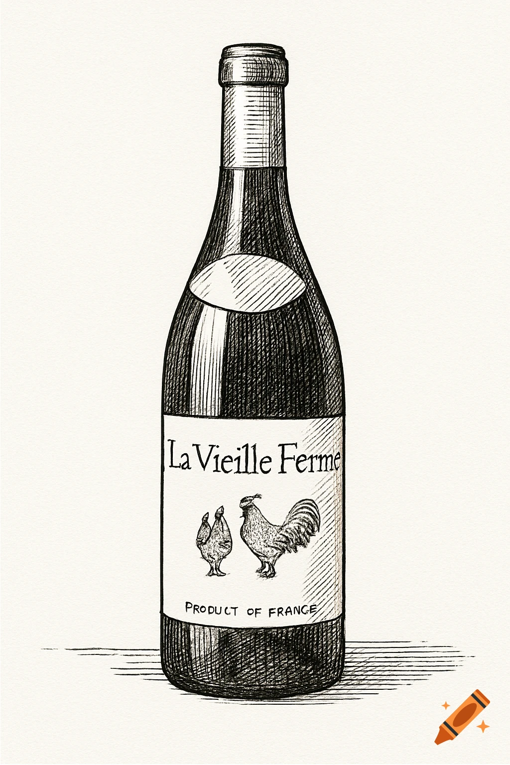 Line drawing of a wine bottle