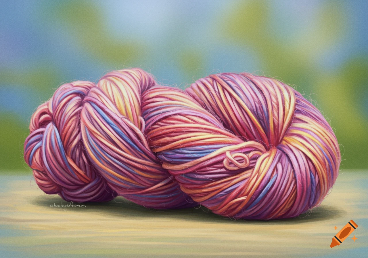 Two skeins of colorful yarn