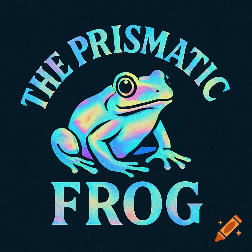 A stylized prismatic frog with the text 'THE PRISMATIC FROG'.