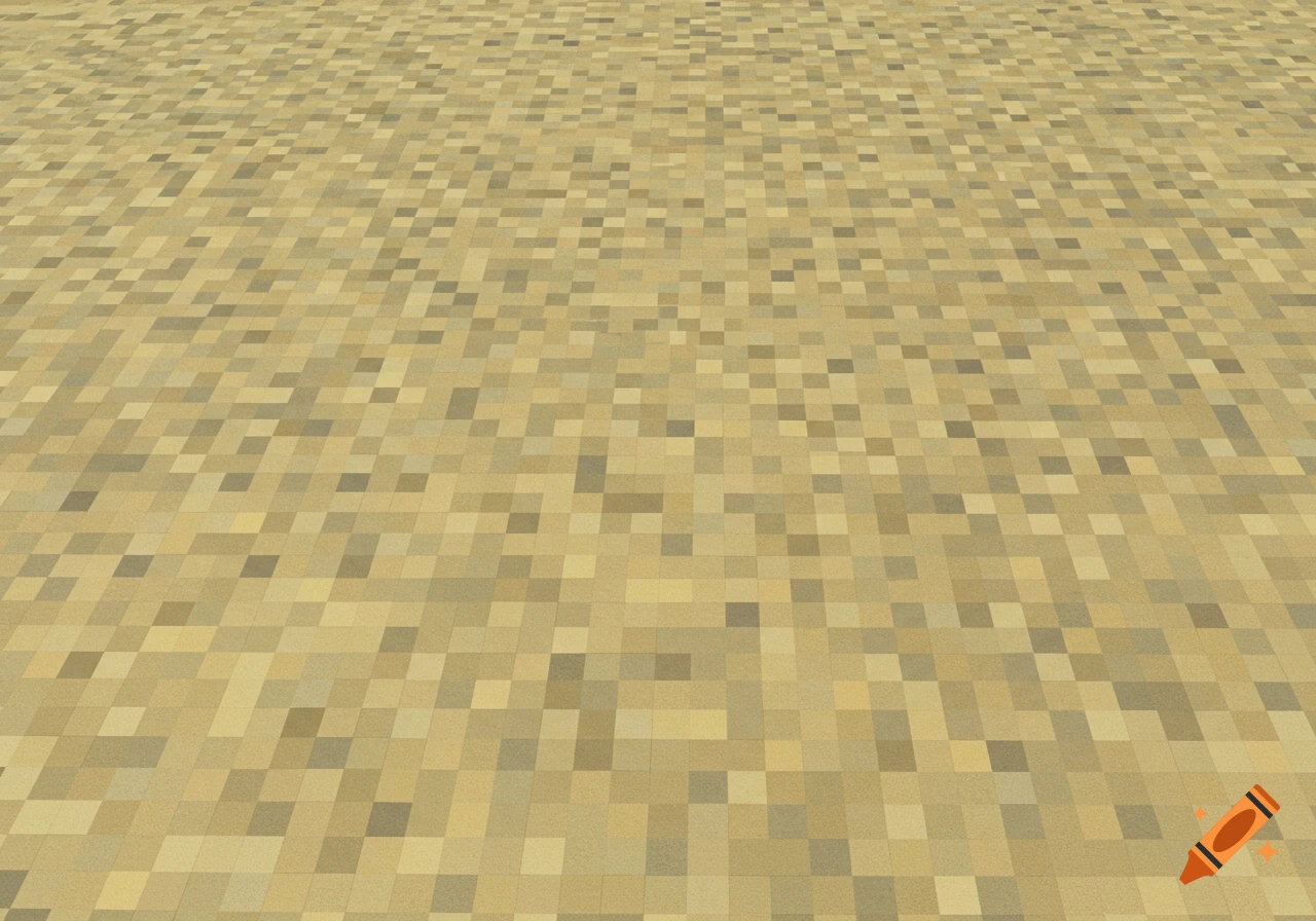 A pixelated view of sandy ground.