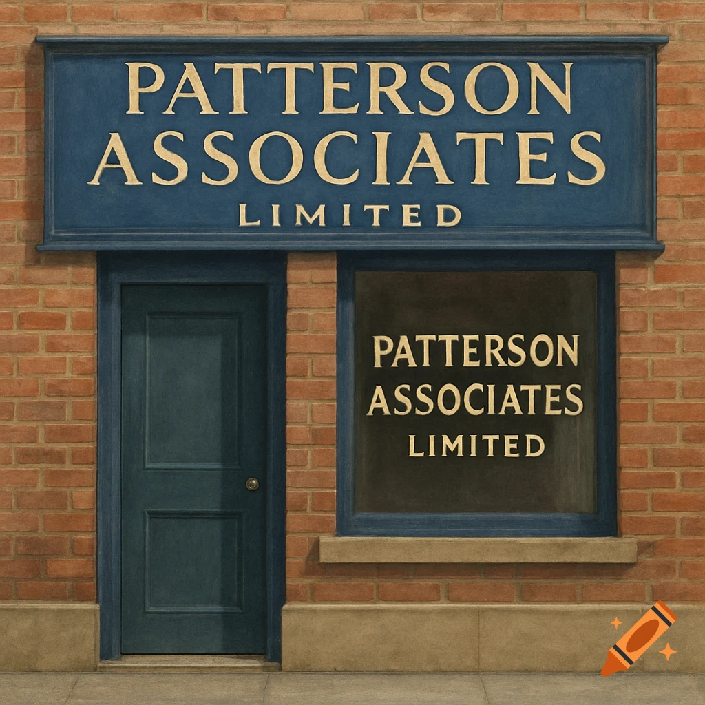 A building facade with a sign that reads 'Patterson Associates Limited'