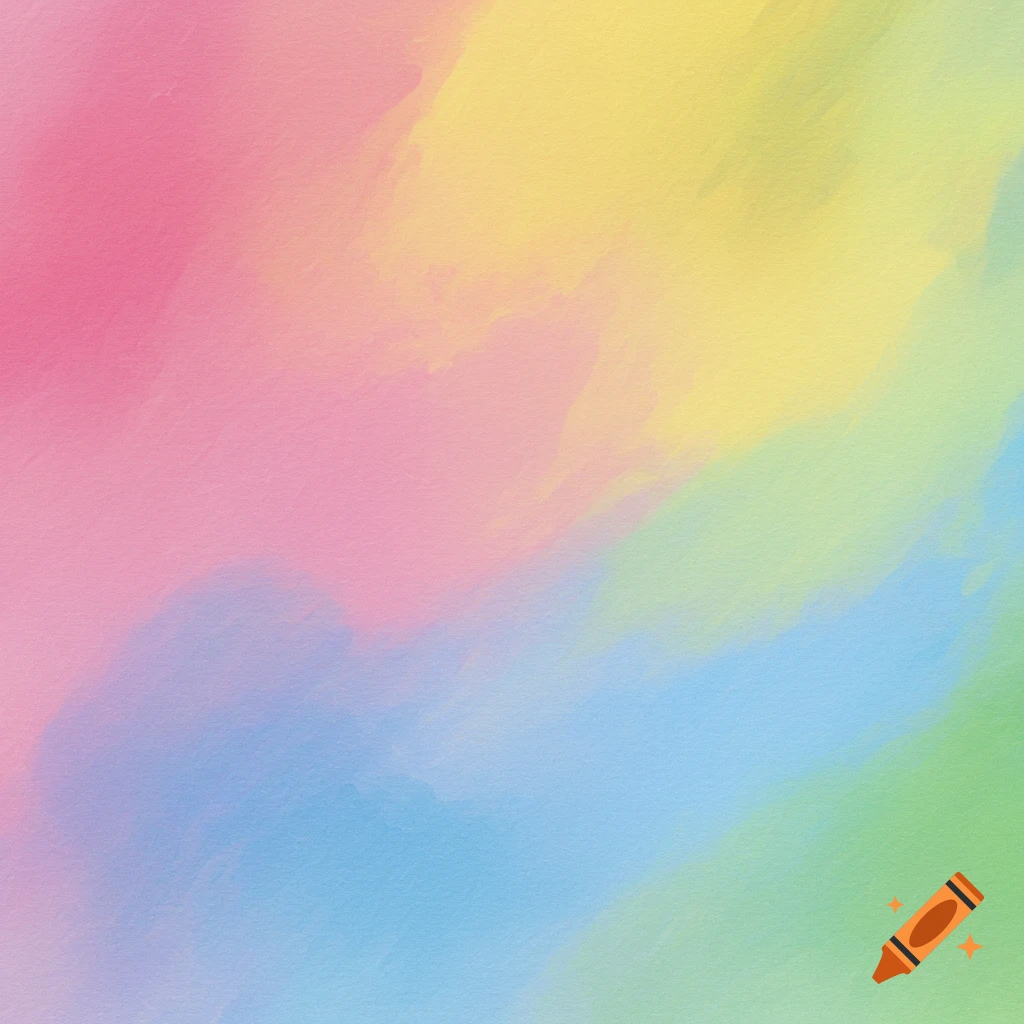 Abstract background with soft pink, yellow, blue, and green watercolor-style strokes.