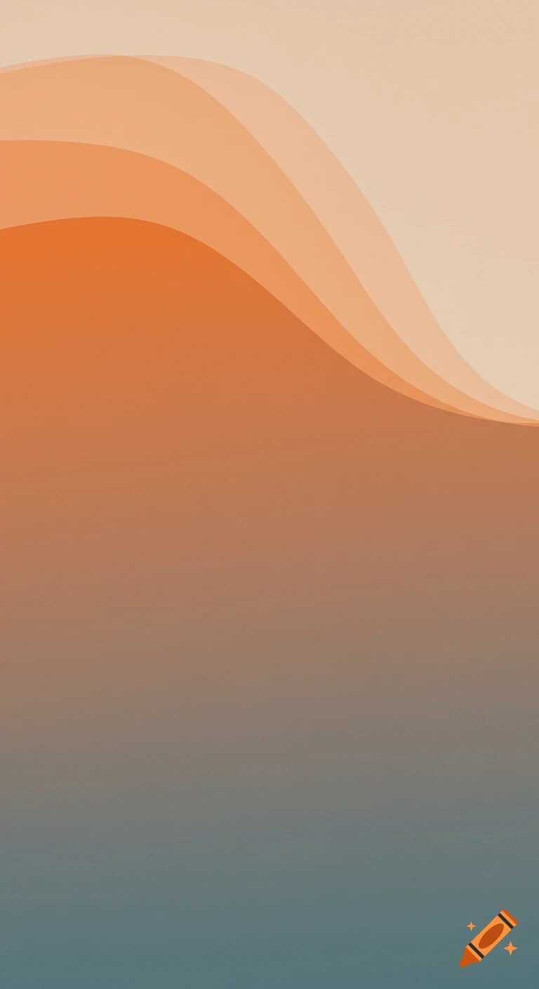 Abstract background with wavy bands of orange, beige, and a blue gradient.