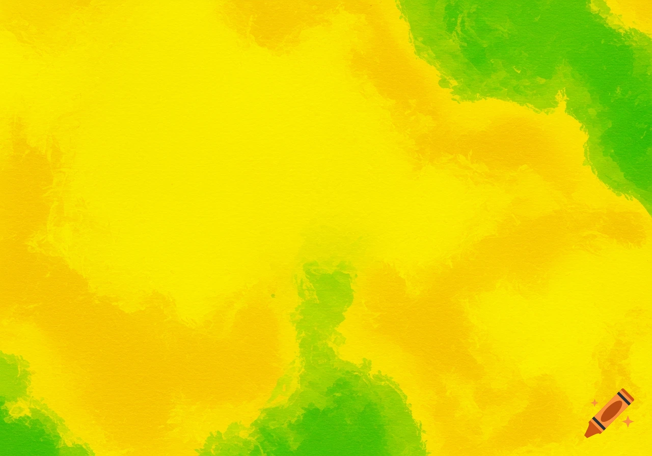 Abstract background with yellow and green watercolor textures.