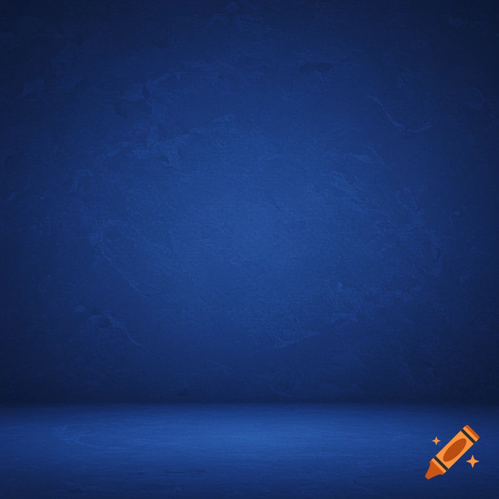 Dark blue textured wall and floor background.