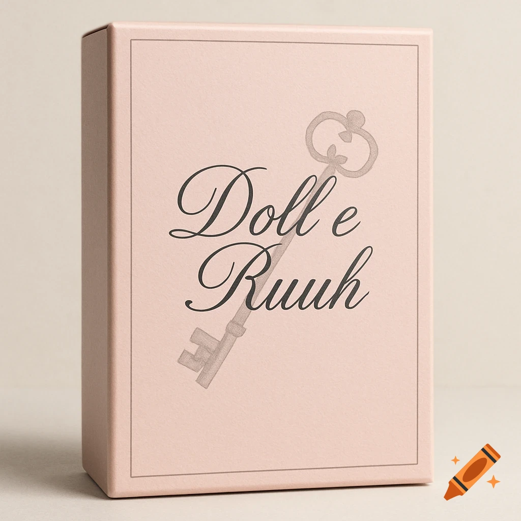 A light pink box with "Doll e Ruuh" text and a skeleton key symbol.