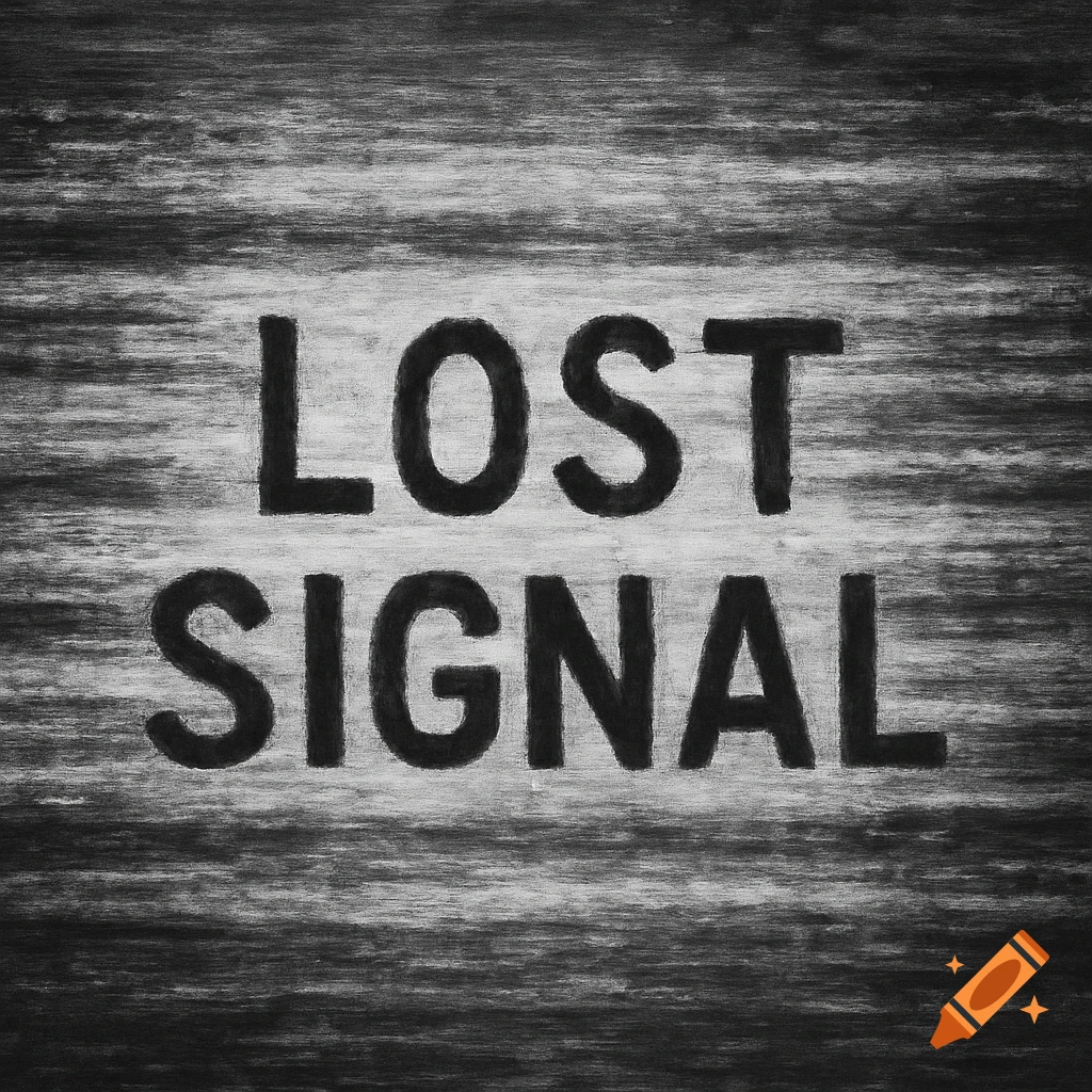 Black and white textured background with the words "LOST SIGNAL".