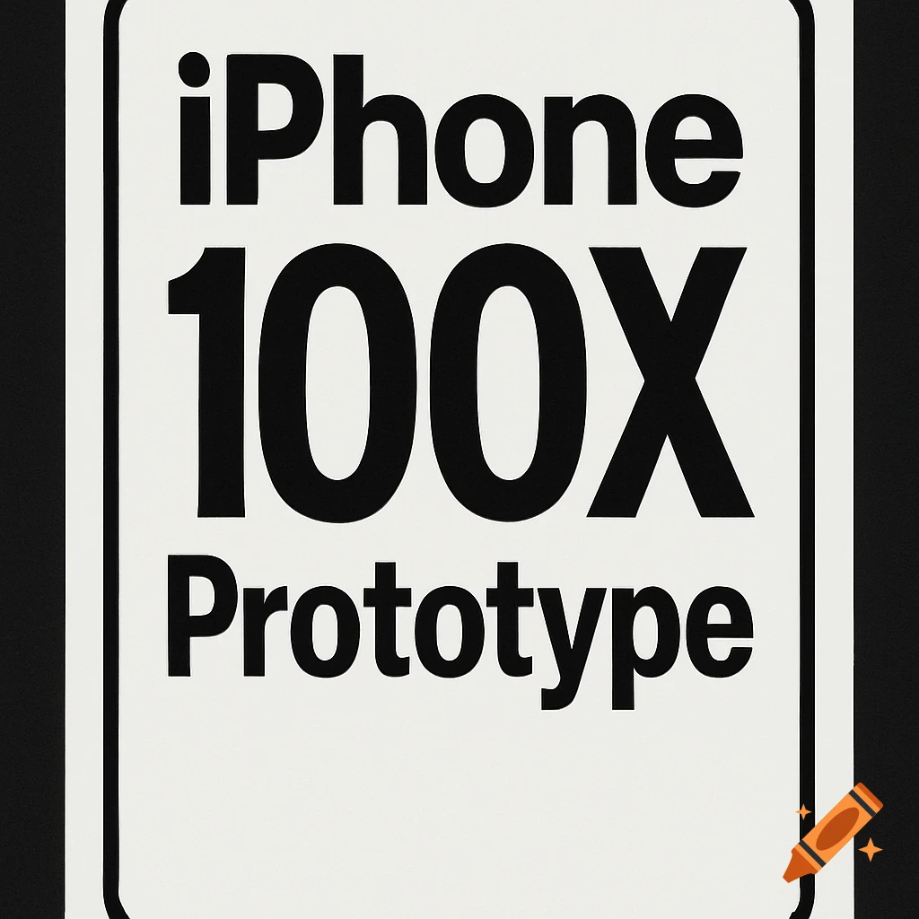 A label displaying 'iPhone 100X Prototype'.