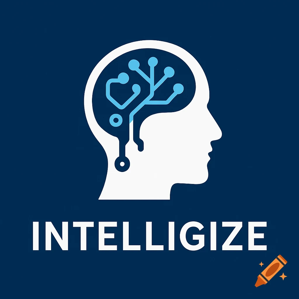 Logo of a head with a circuit board brain above the text INTELLIGIZE