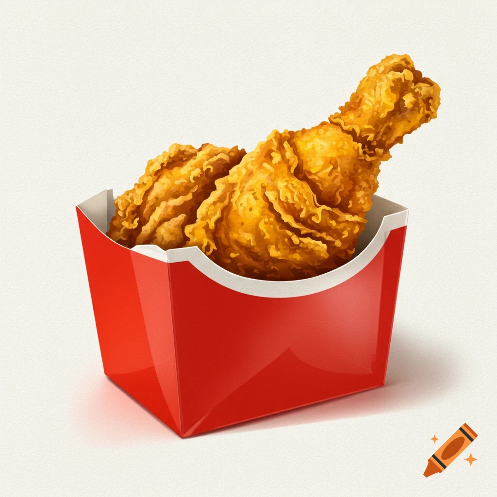 Fried chicken in a red box.