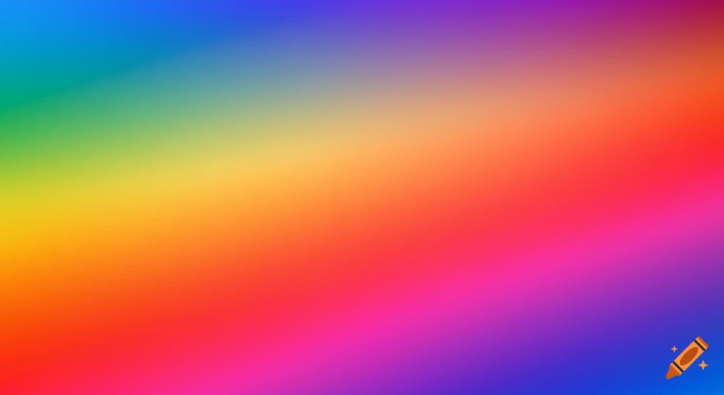 A vertical rainbow color gradient background.