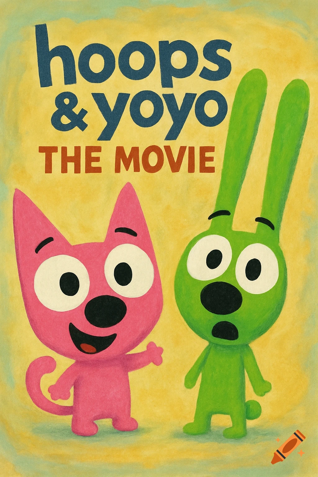 Painted cartoon movie poster for Hoops & Yoyo featuring the characters