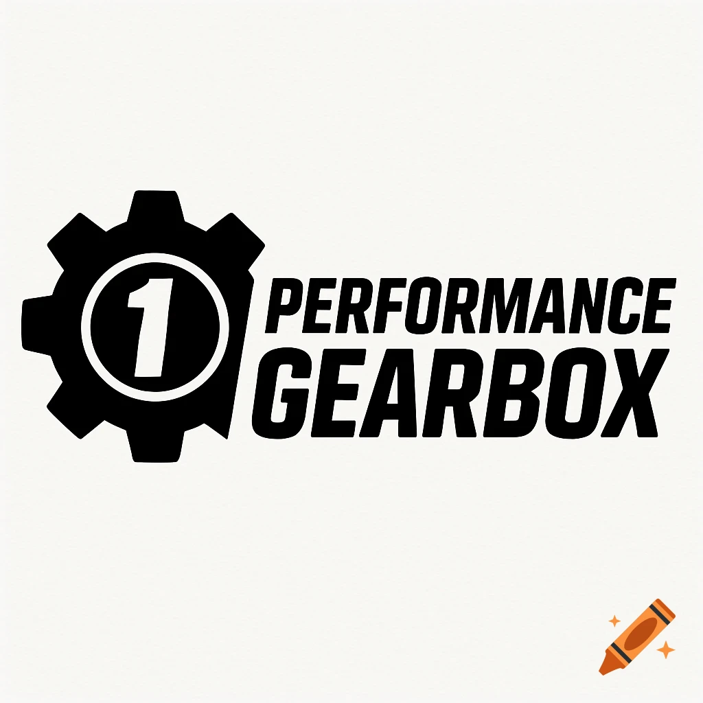Black and white logo with a gear symbol containing the number 1 next to the text PERFORMANCE GEARBOX.
