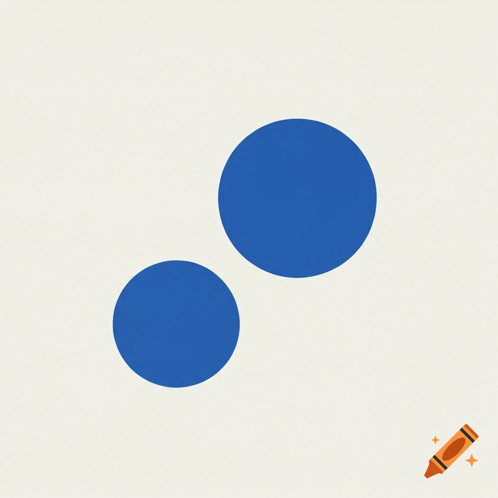 Two blue circles on a light background