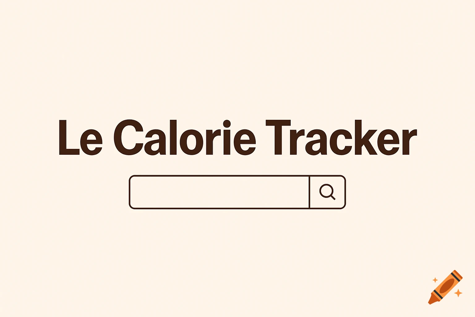 Title 'Le Calorie Tracker' above a search bar icon on a light background.