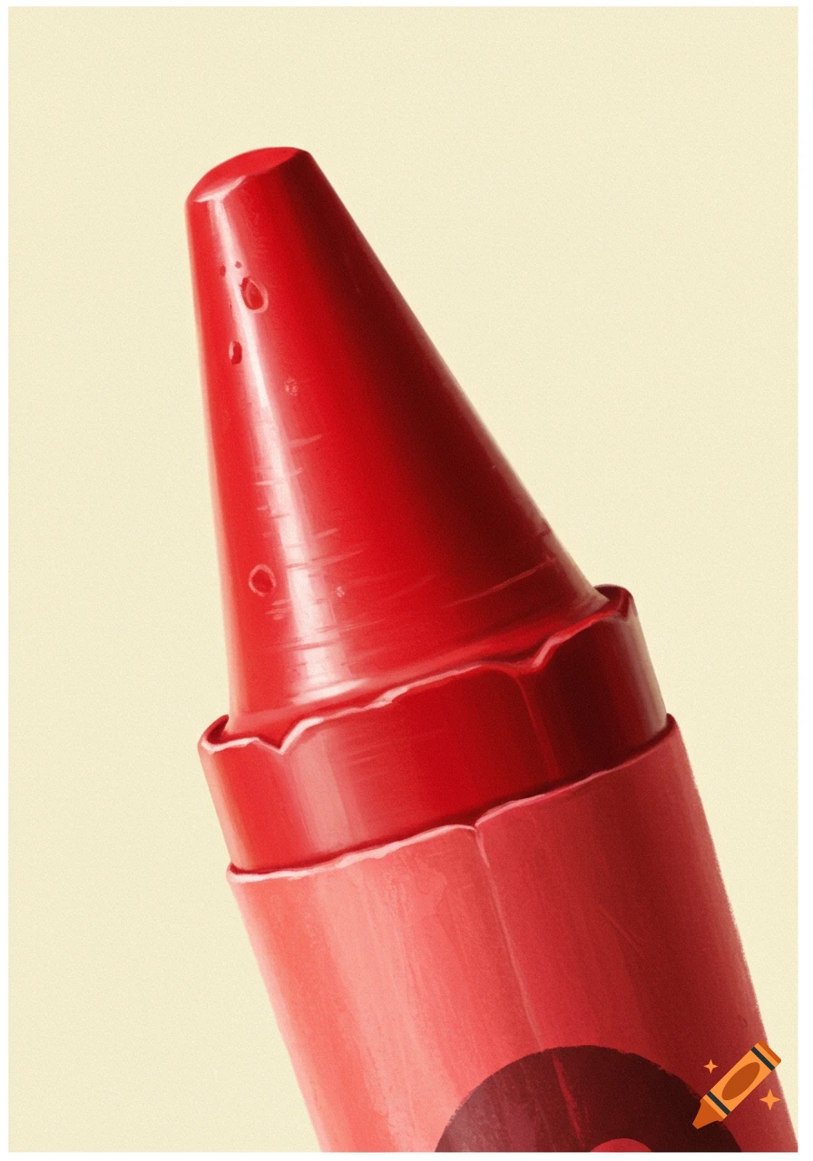 Close-up of a red crayon tip