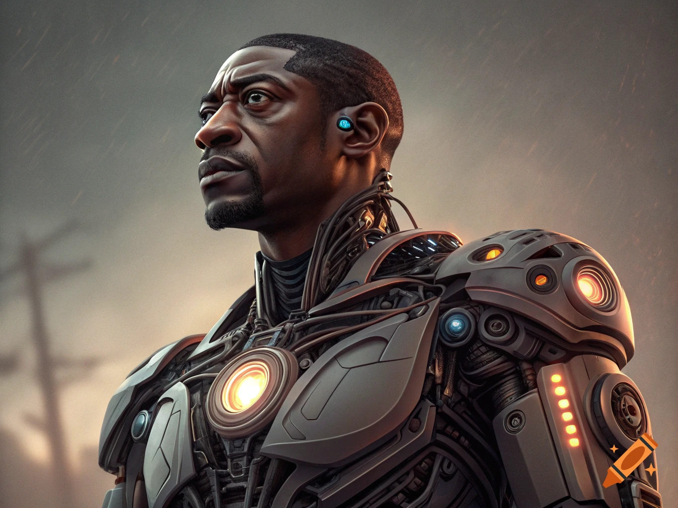 Portrait of a man as a cyborg.