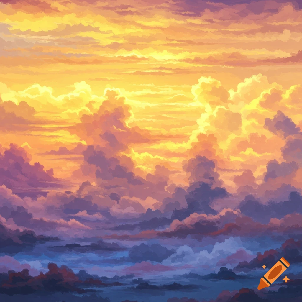 A colorful painted sky filled with clouds during sunrise or sunset.