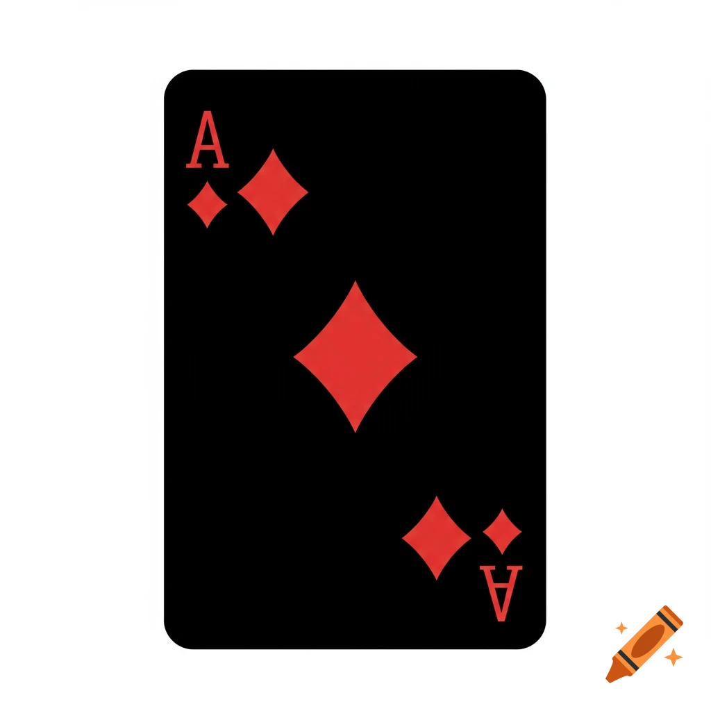 Black playing card, Ace of Diamonds