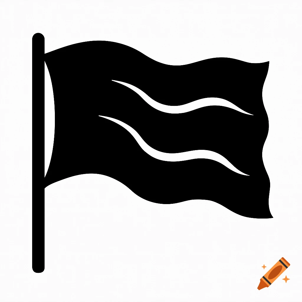 Black flag with two white wavy lines