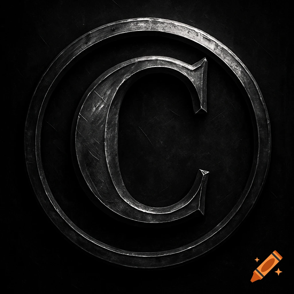 Dramatic, metallic letter C within a circle on a dark background.