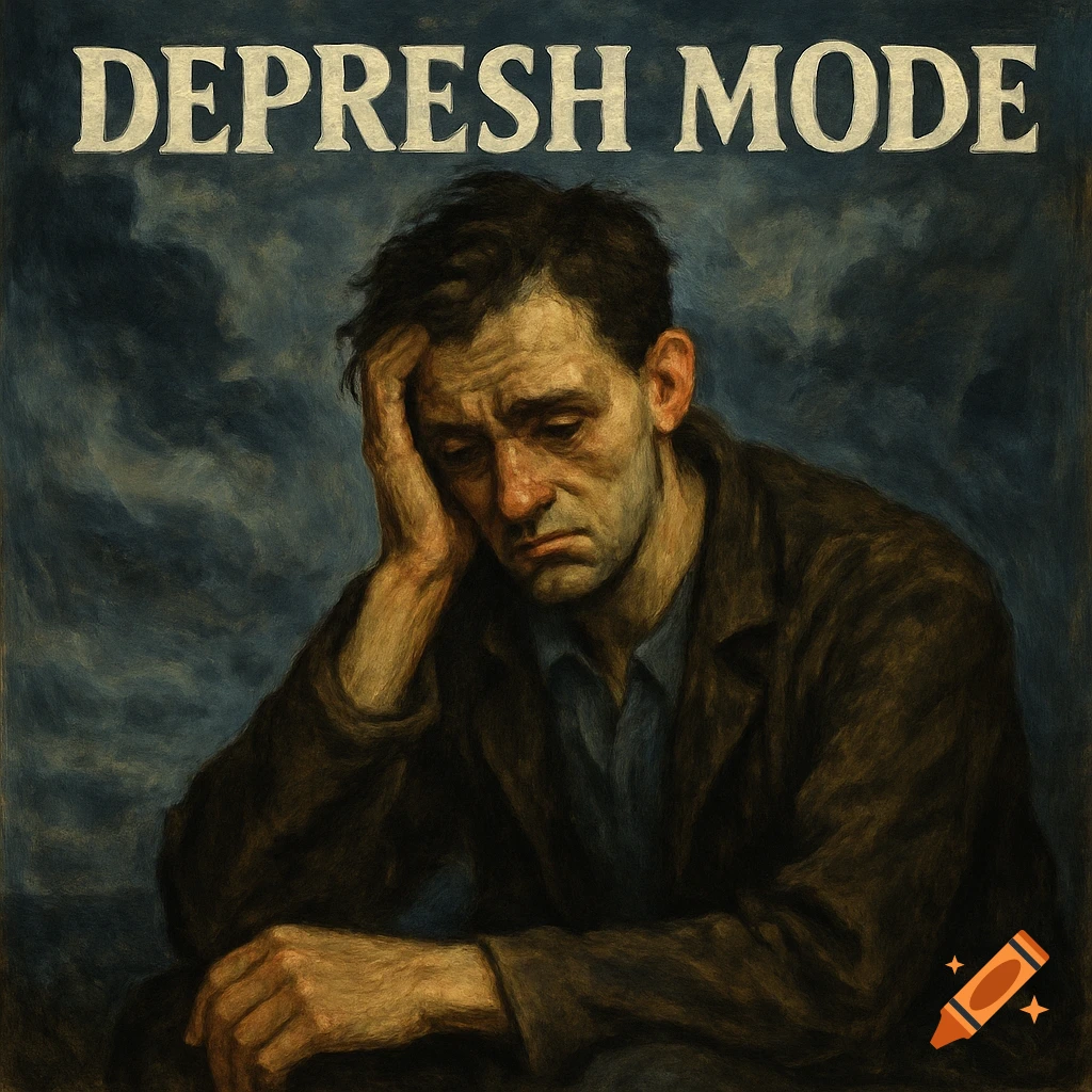 Album cover portrait of a man looking depressed