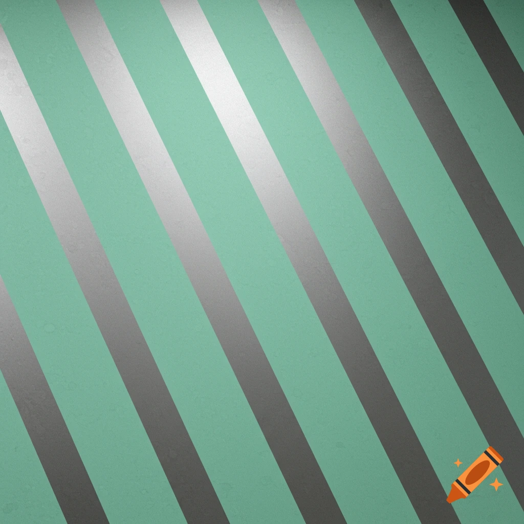 Silver and mint green diagonal stripes on a textured background.