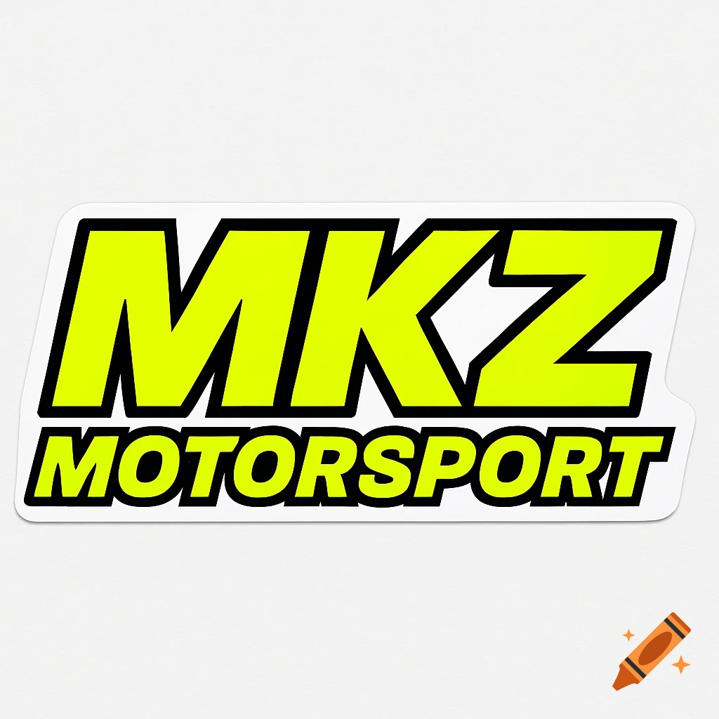 Yellow and black MKZ MOTORSPORT logo sticker