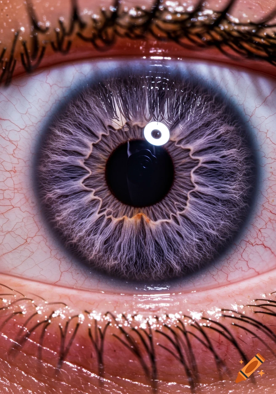 Macro close-up of a human eye with blue iris
