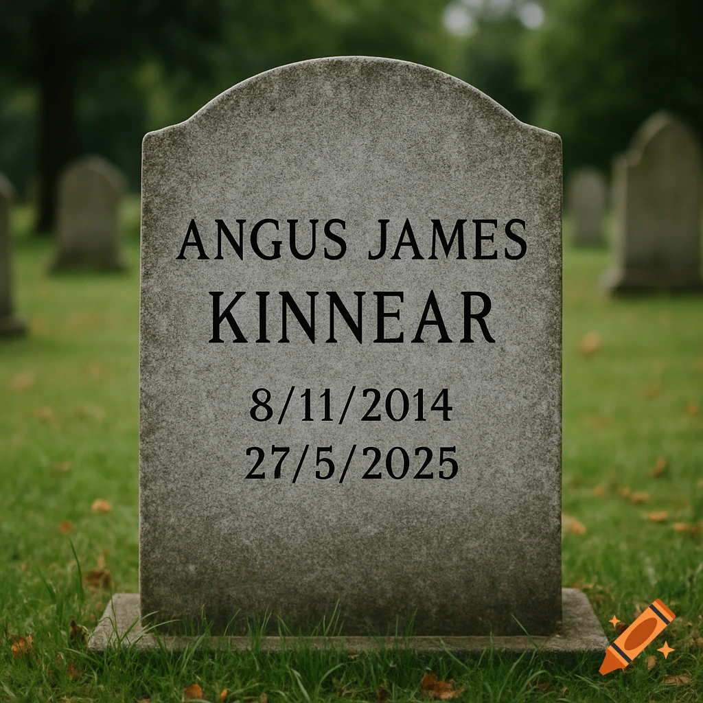 Photorealistic grave stone in a cemetery