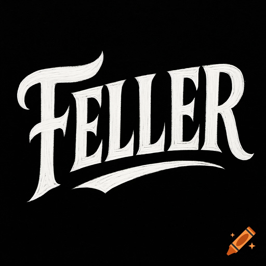 White stylized text spelling FELLER on a black background.