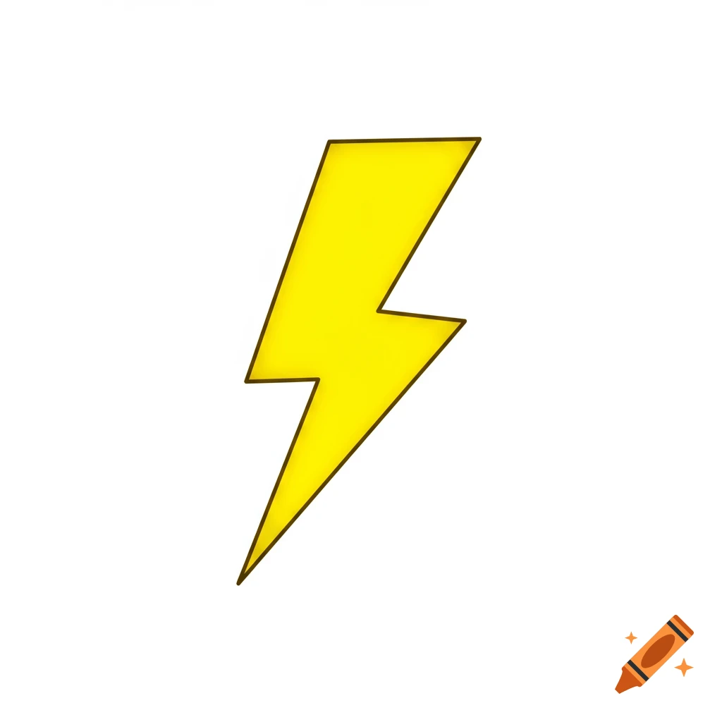 A bright yellow lightning bolt symbol on a white background.