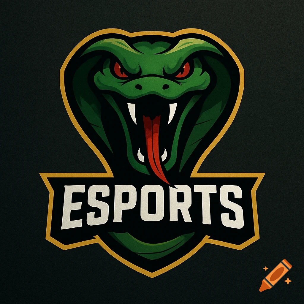 Esports logo with a green cobra snake head