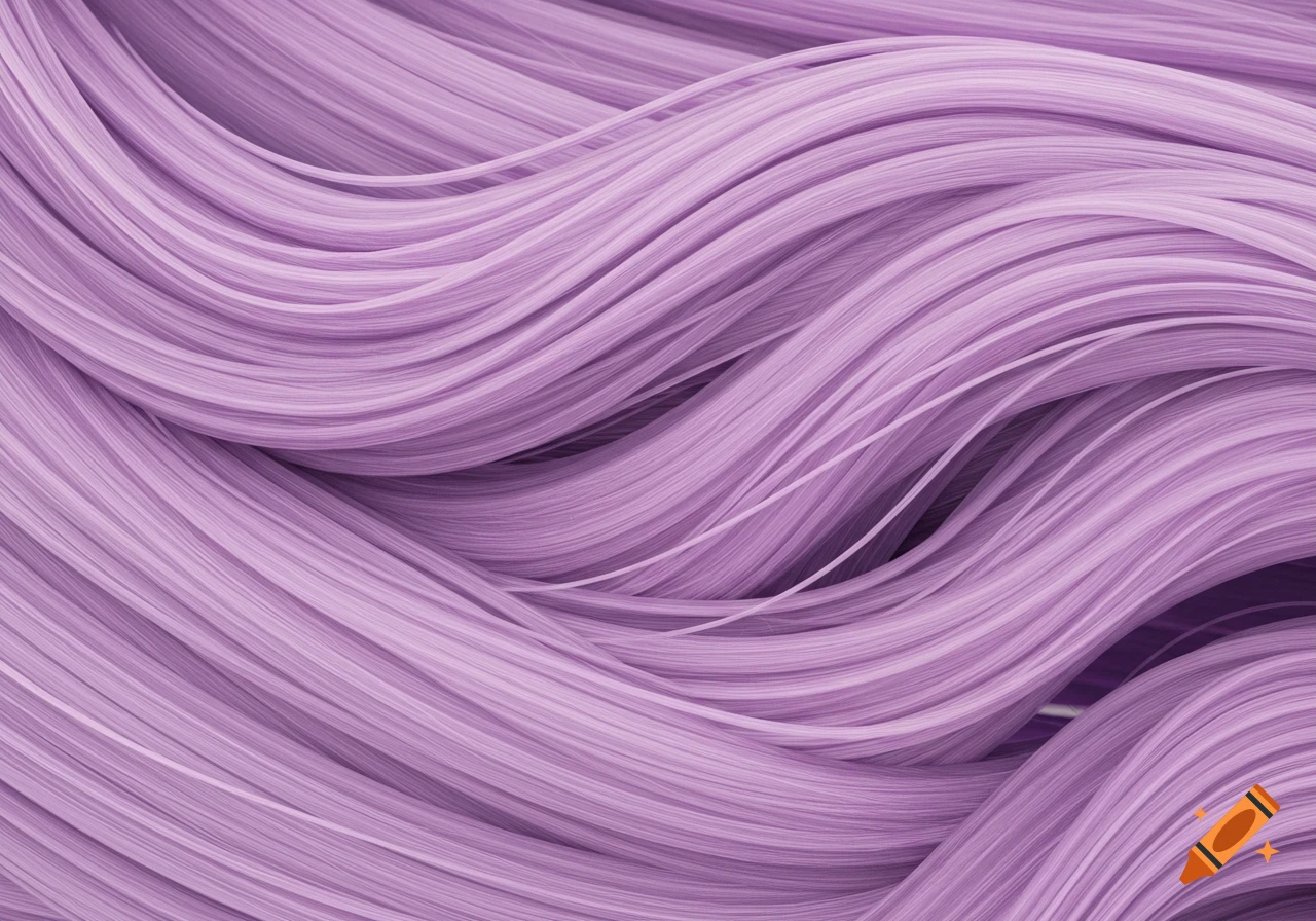 Close-up of purple wavy lines resembling hair texture.