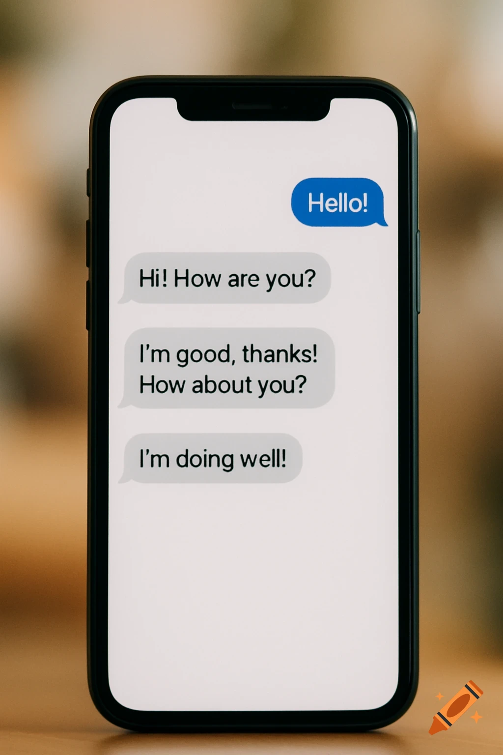 Close-up of a phone screen displaying text messages.