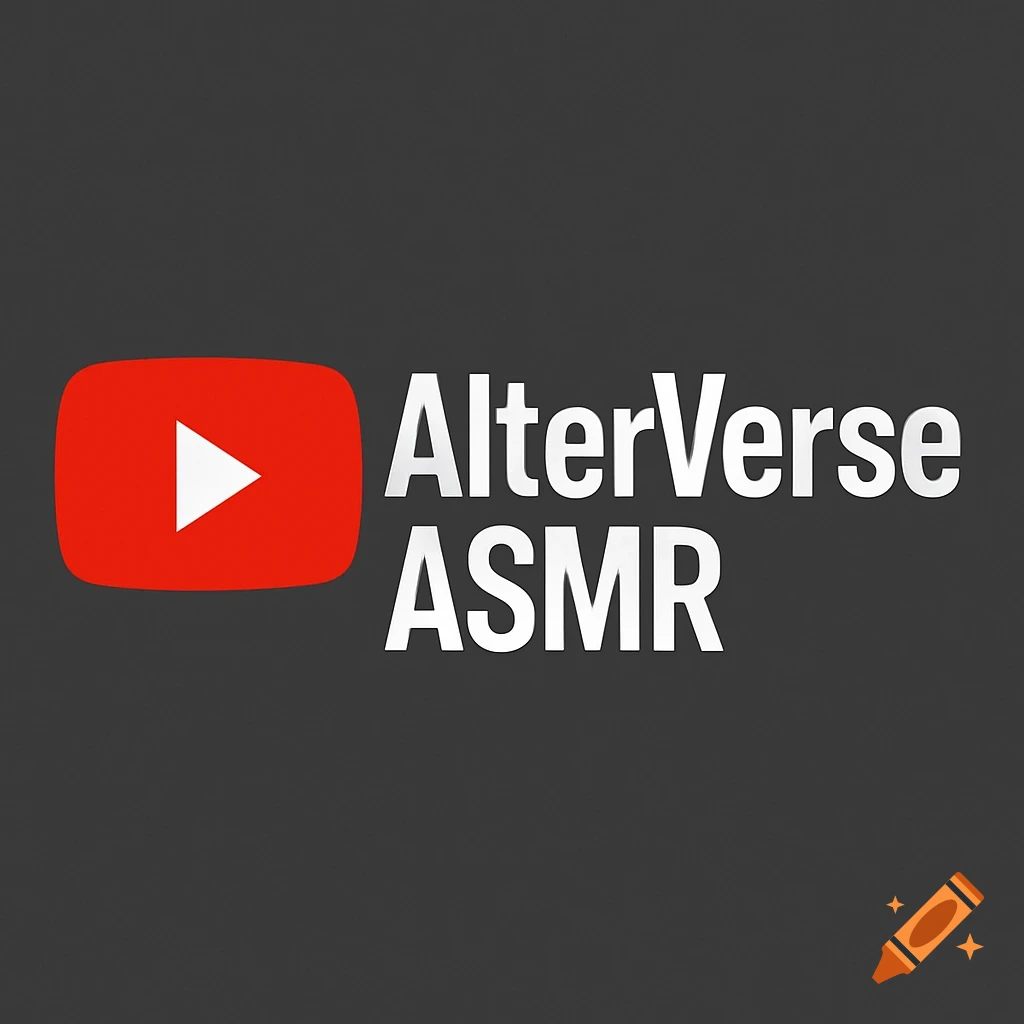 Logo for AlterVerse ASMR featuring a YouTube icon and text