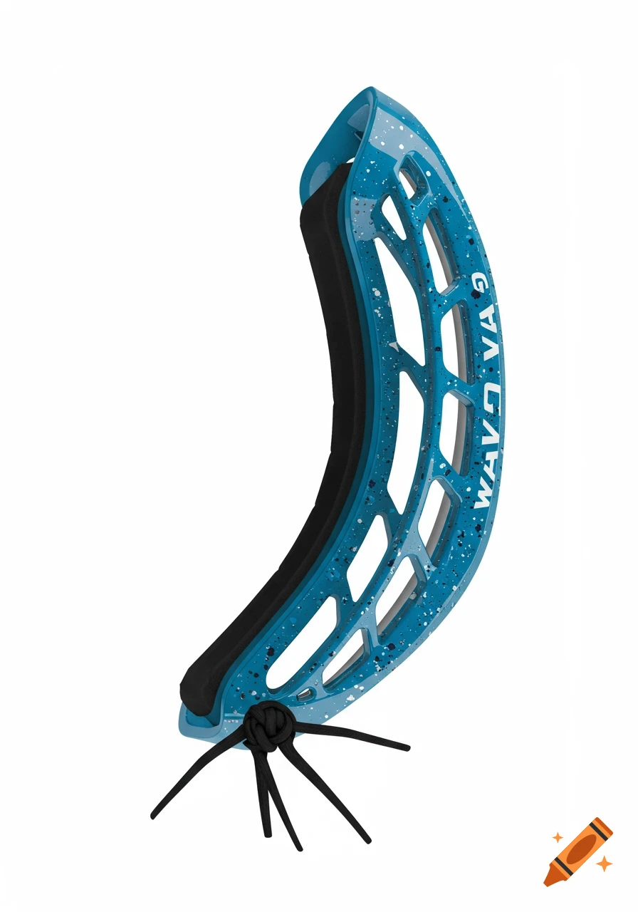 Blue lacrosse goggle frame with speckles and black strap